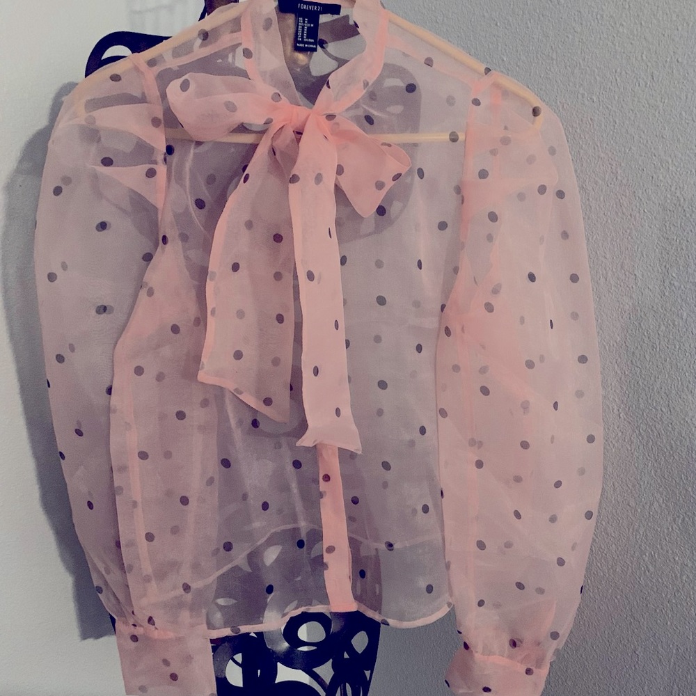 Forever 21 Mesh light pink Blouse
